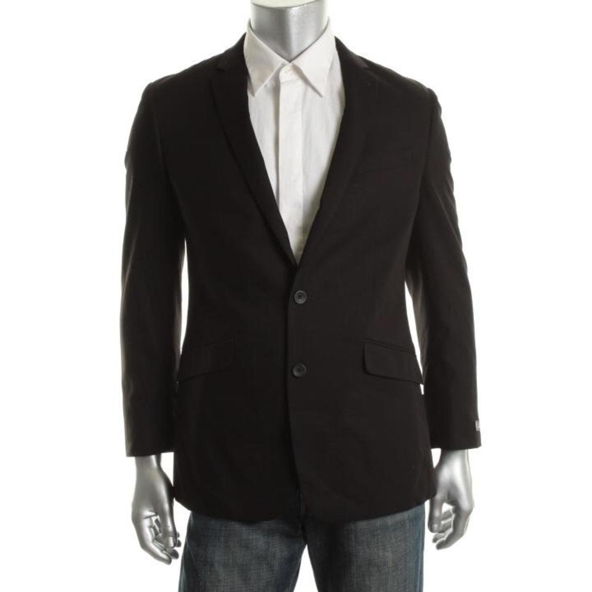 Kenneth Cole REACTION Men's Slim fit Black-Solid Suit S