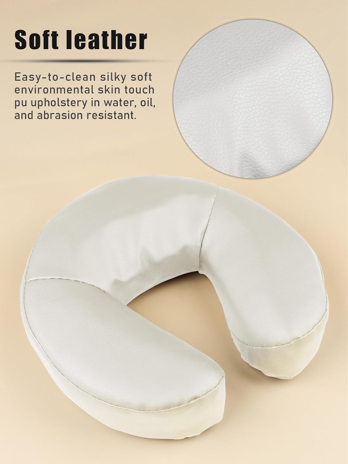 EBANKU Cojín Facial Universal para Masaje, cojín de Masaje para Rostro, Cuello y Cabeza con Forma de Media Luna para camillas, Camas de SPA y sillas de Masaje