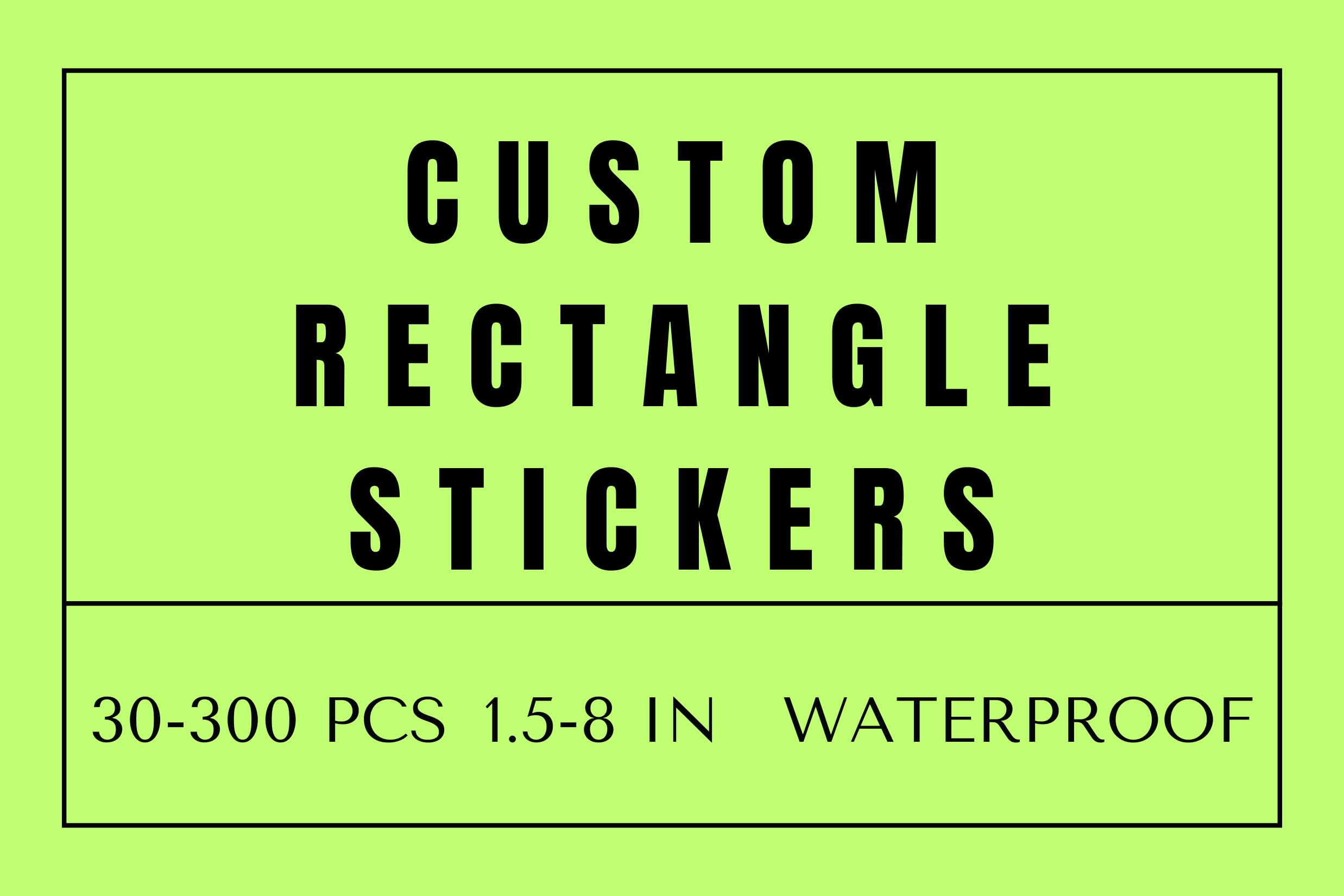 Custom Rectangle Stickers for Business Logo, Custom Rectangle Labels for Candle Jar Coffee, 30-300 pcs, Waterproof Glossy Vinyl Stickers, Upload Your Design (2x2.5 in)