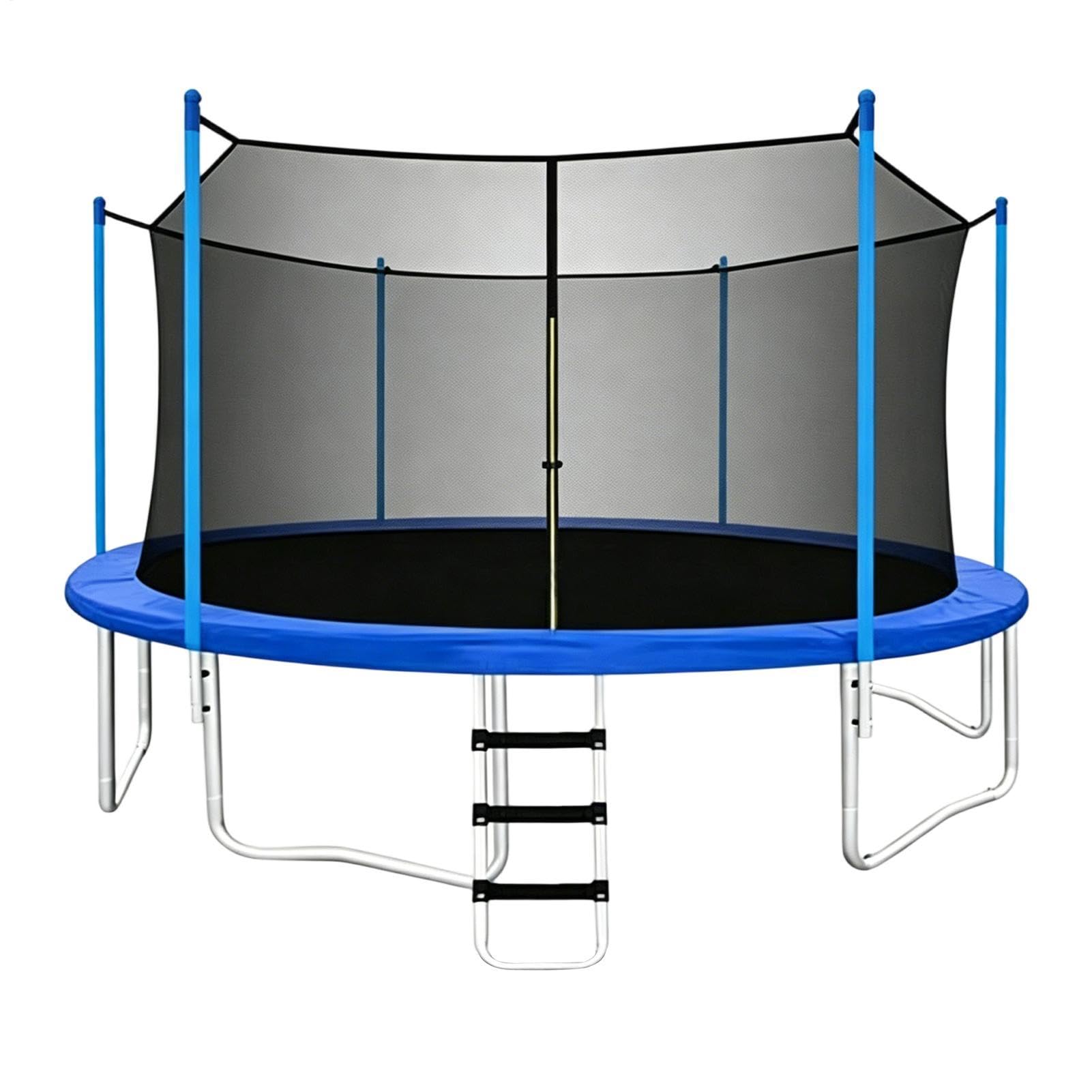 Trampoline Outdoor Round Safety Enclosure Net, 12ft/14ft Trampoline Net Replacement With Adjustable Straps For 6 And 8 Straight Bars, Protection Barrier For Playground, Backyard, Garden
