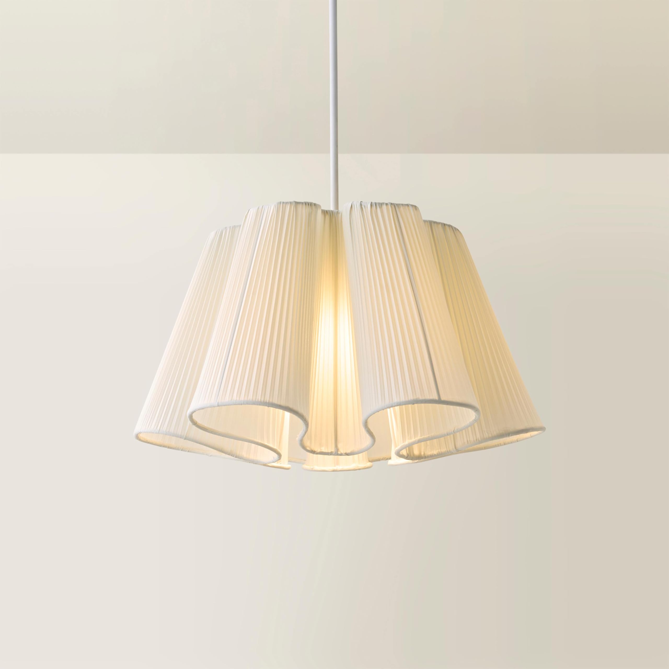 ValueLights | Jemima Natural Pleated Scalloped Easy Fit Lamp Shade | Lamp Shades, Home Décor & Improvement Essential