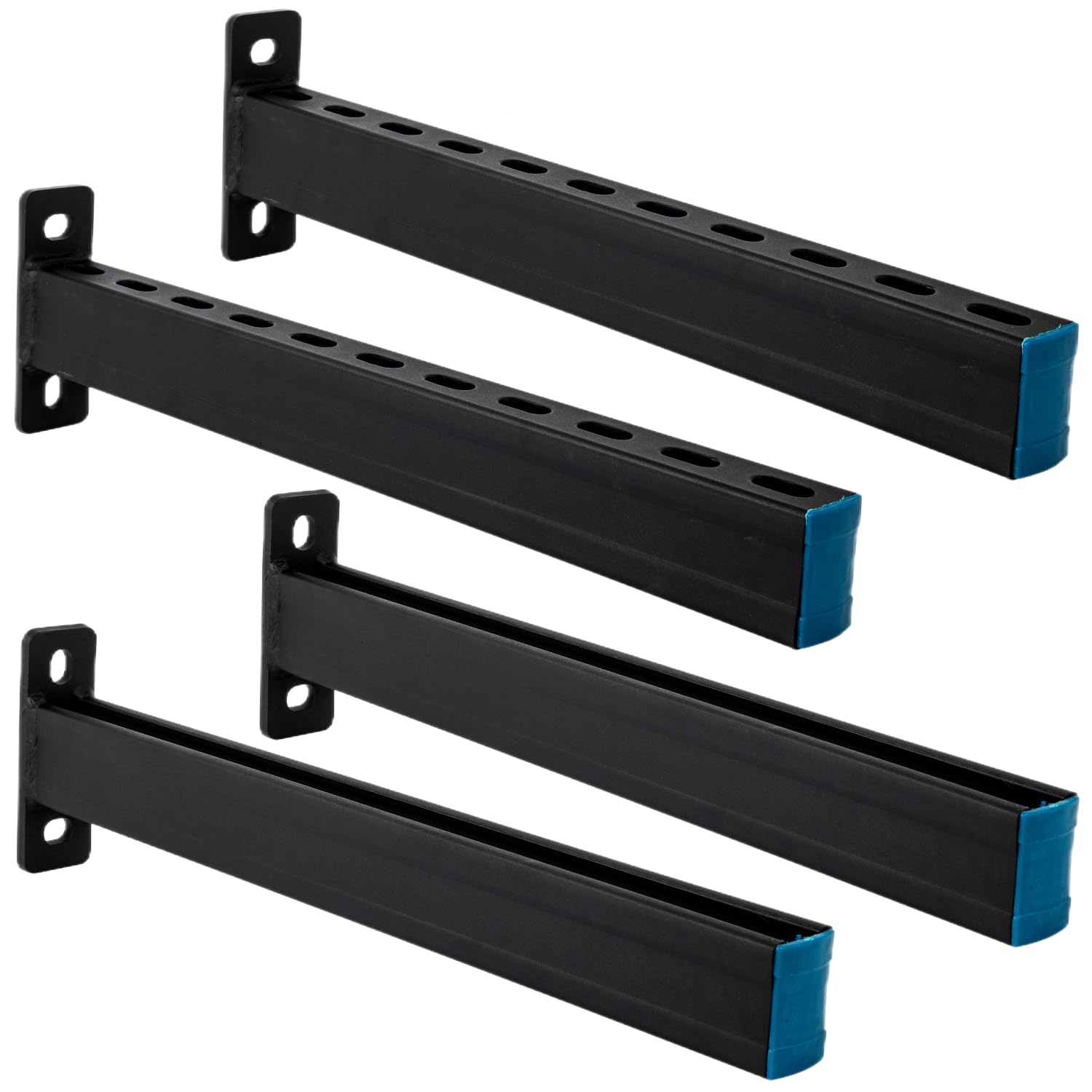 4 Pack Steel Shelf Bracket,Black Powder-Coating,Display Bracket,DIY Projects,Metal Strut Channel, Slotted,Pipe Suppor,22 in Length