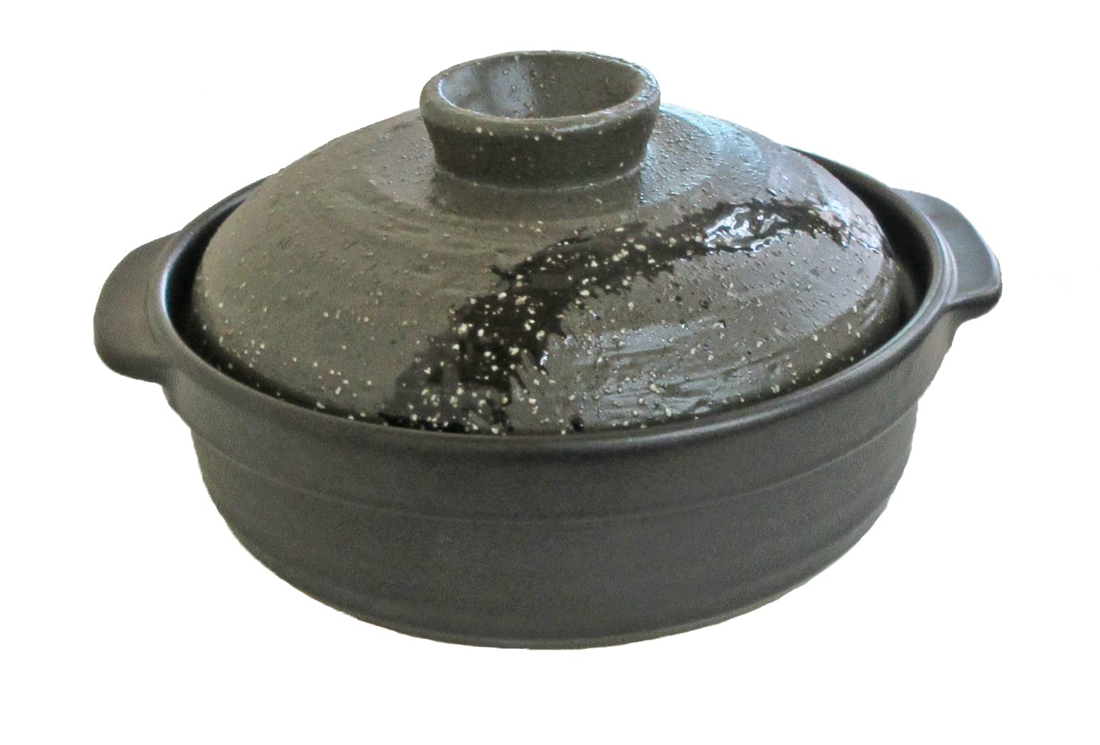 石製 蓋付き土鍋 中型 Amazon | カラー土鍋 6号 1人用 彗星 石目 和風 美濃焼 | 【美濃焼
