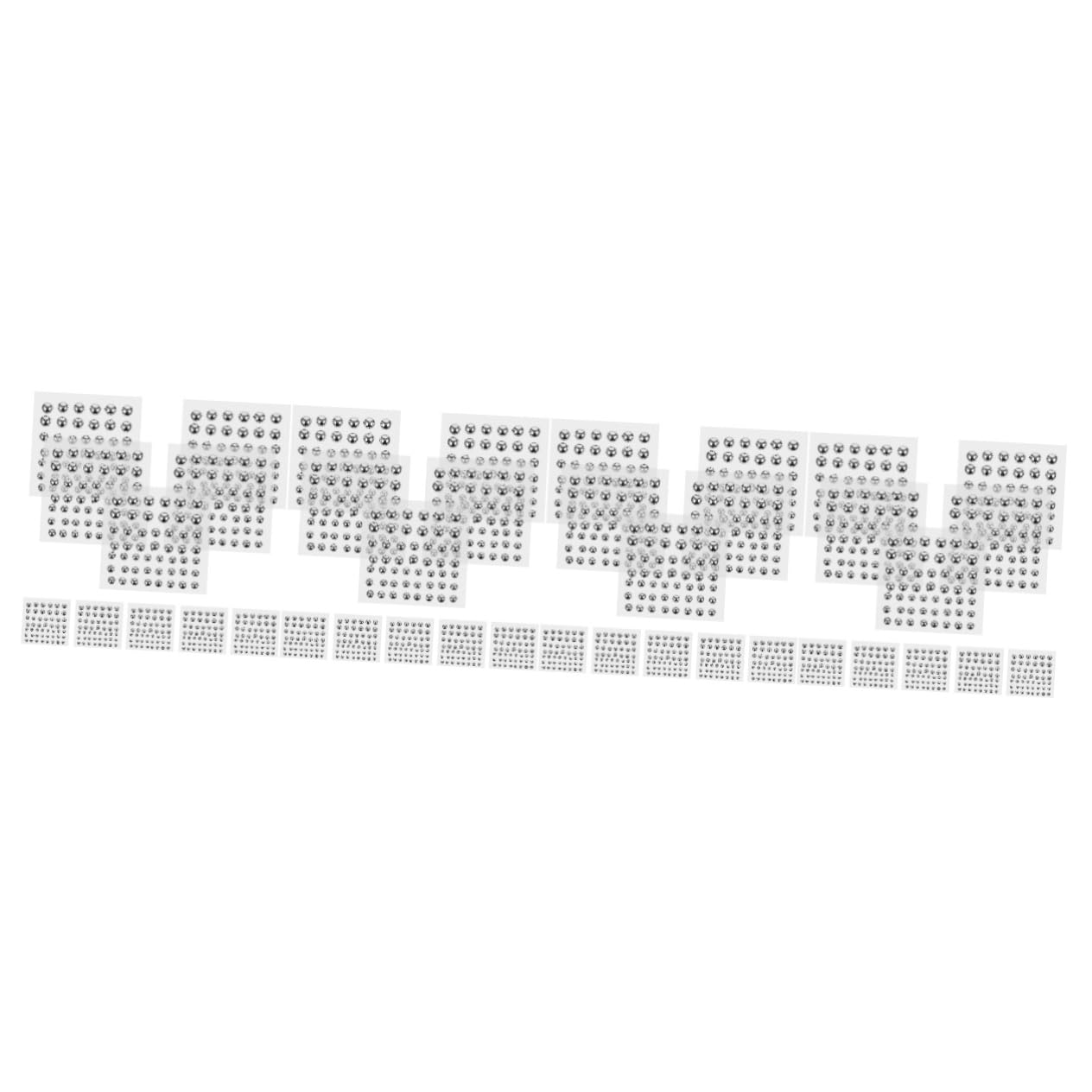 Artibetter 4 Set Patch per Trapano Viso Scrapbooking per L'artigianato Adesivi Gemme per Il Viso per I Festival Perle Viso per Il Trucco Acrilico Silver 10 Fogli*4