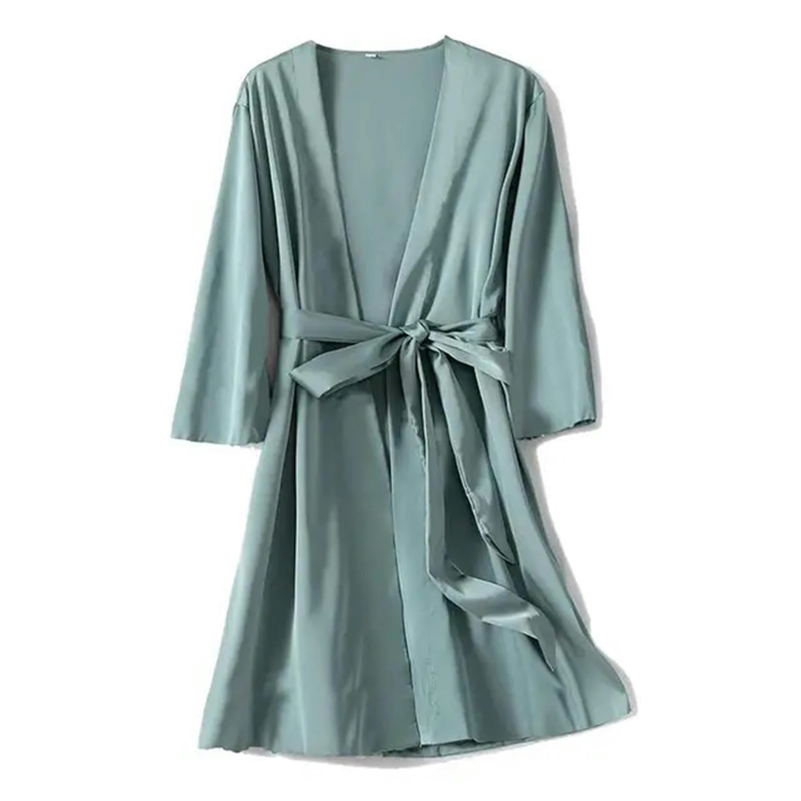 MdybF Szlafrok Damska Satyna Bielizna Bielizna Sleepwear Prezent Ślubny Casual Szlafrok Nocna
