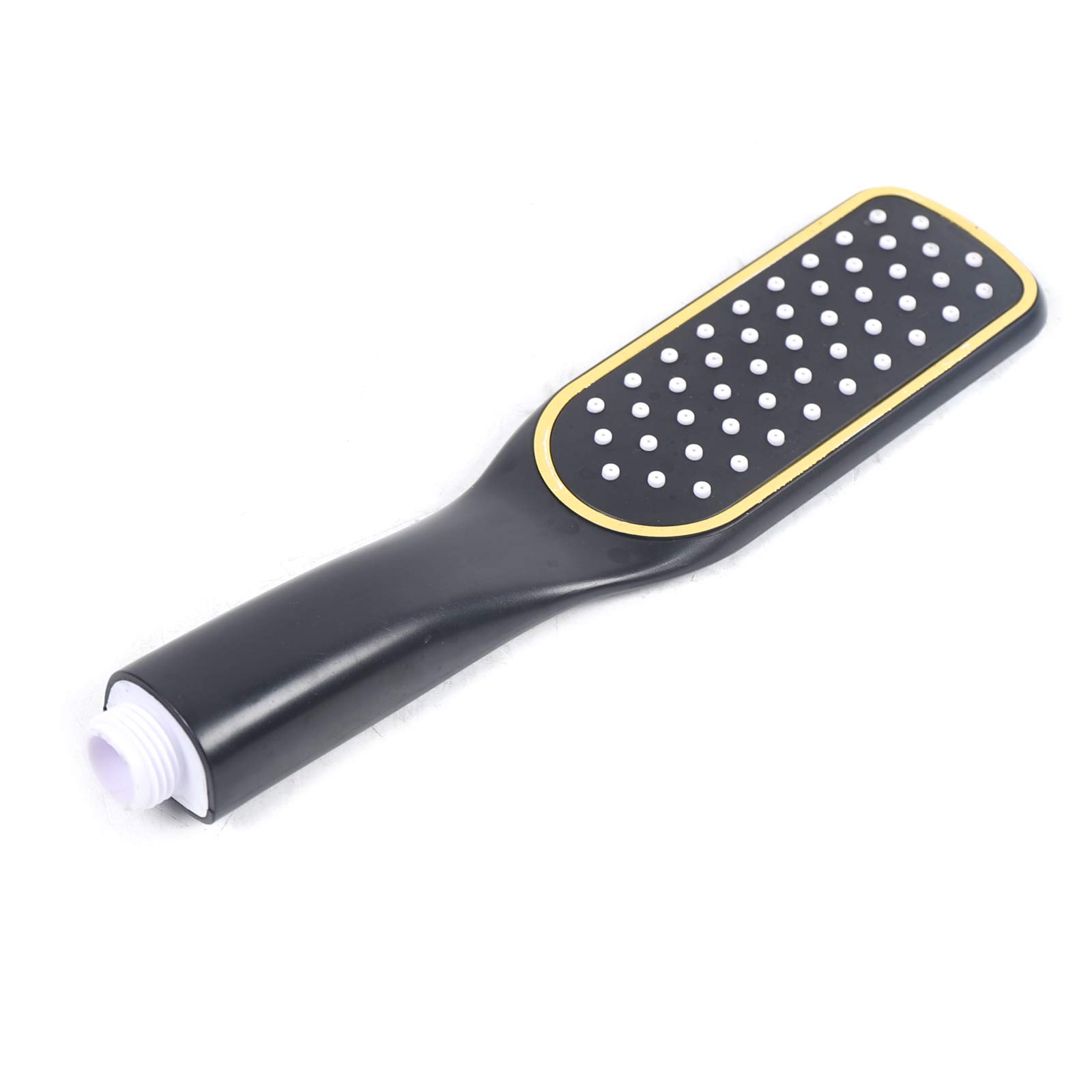Sistemas de ducha, juegos de ducha, con estante pequeño, accesorios Rainshower, ducha de mano con disco (negro), ducha suave, características de ahorro de agua (negro + dorado)