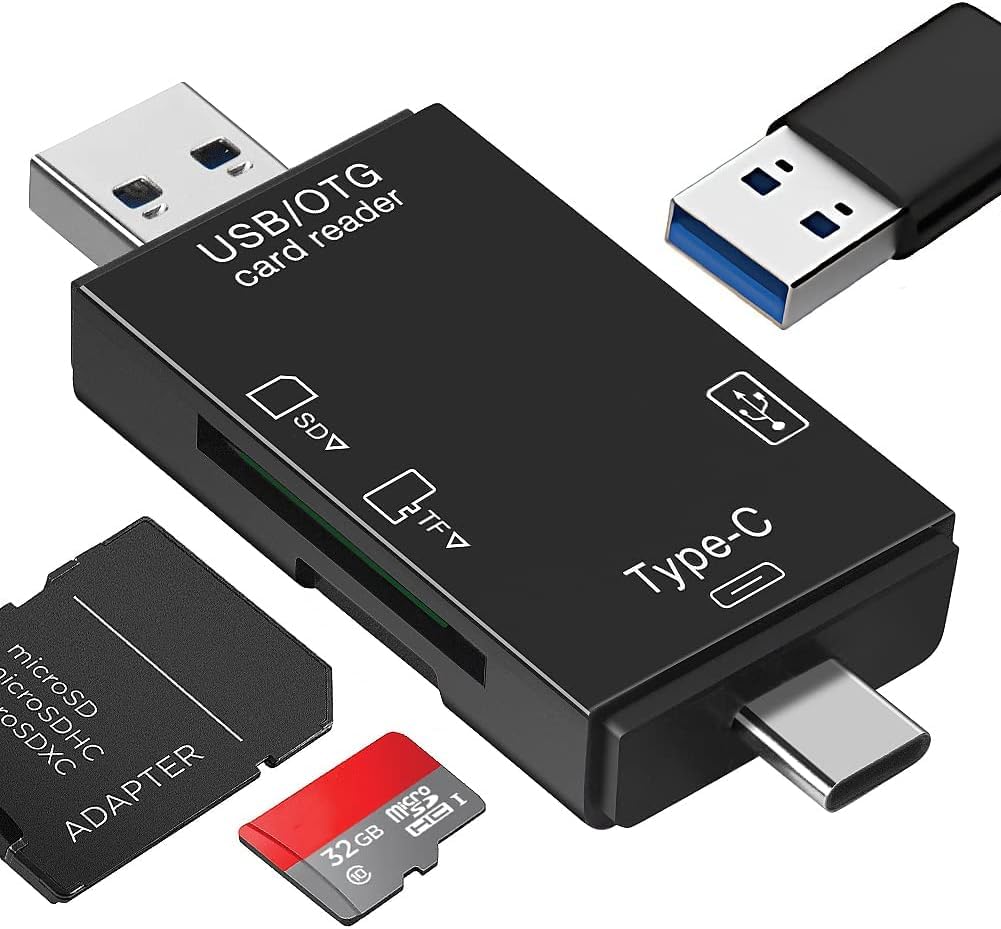 SANCY 6 in 1 USB C SD Card Reader with Micro USB OTG SD/TF Memory Card Adapter for PC, Laptop, MacBook & Smartphone (Black)-image-46