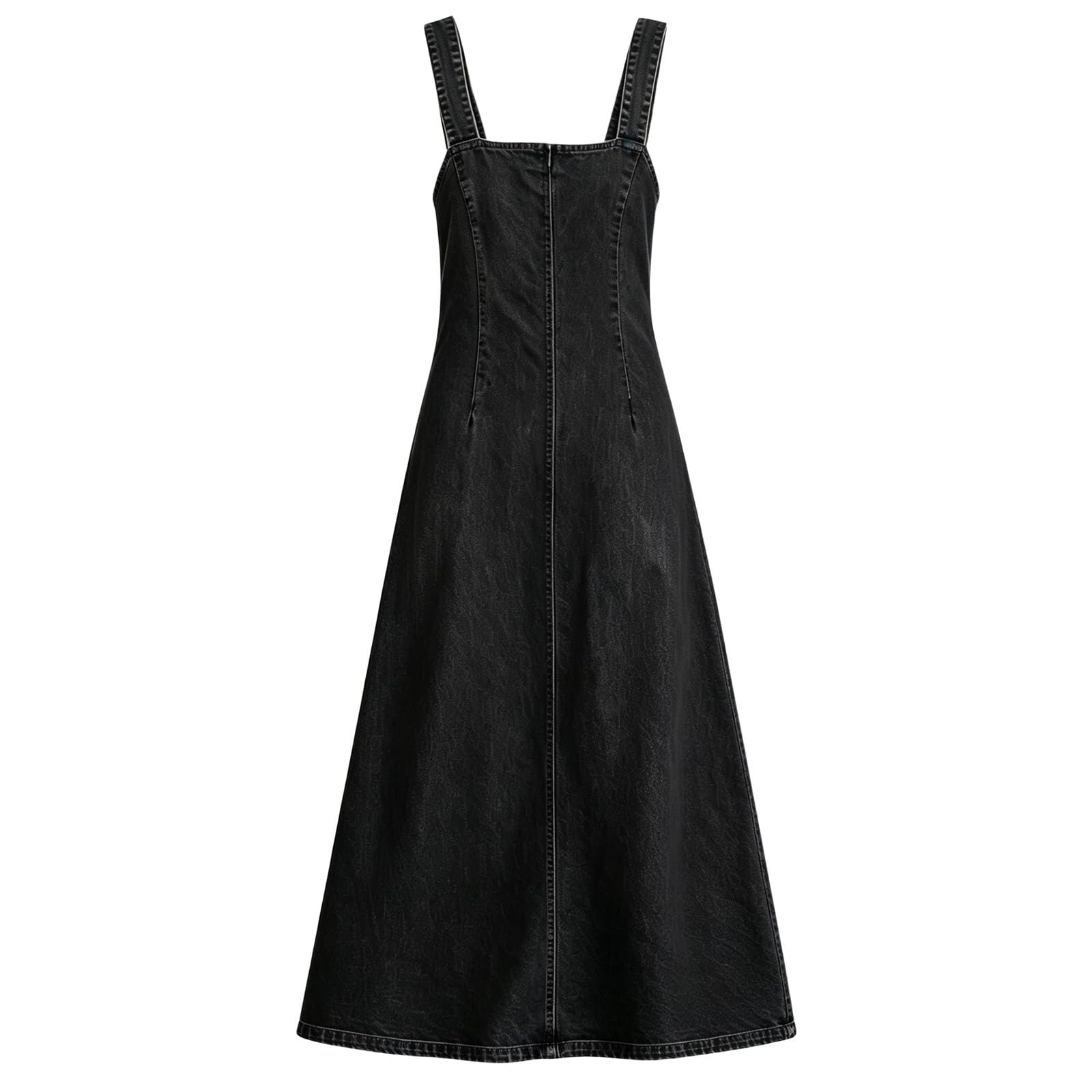Vestido Vaquero con Cuello y Botones, Corte Holgado, Estilo Casual, Largo, Mono Ajustado.