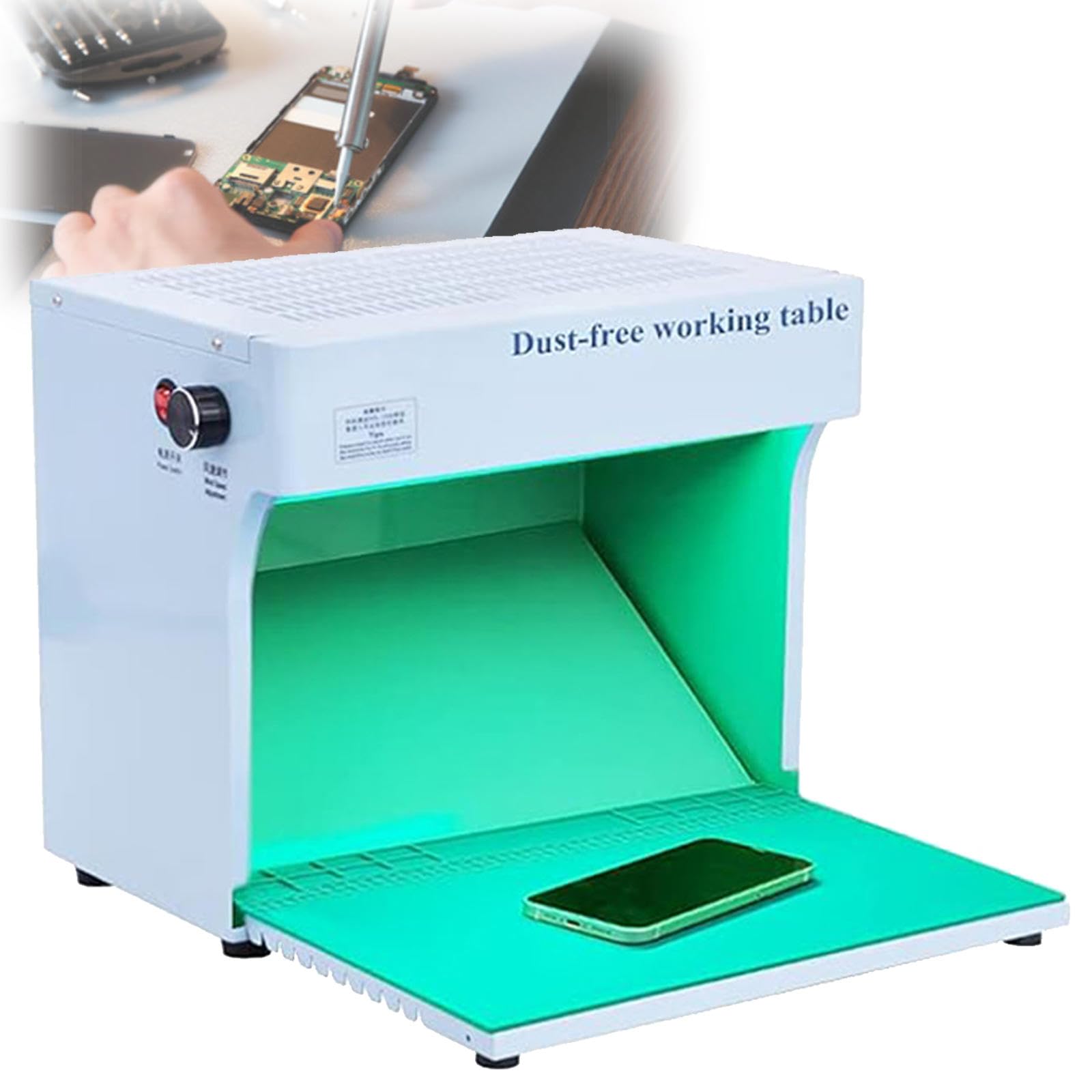 Vertikale Laminar Flow Hood Clean Bench, Einstellbare Windgeschwindigkeit für Handy LCD Reparatur, Verbesserte Version für Reinraumarbeitsplatz
