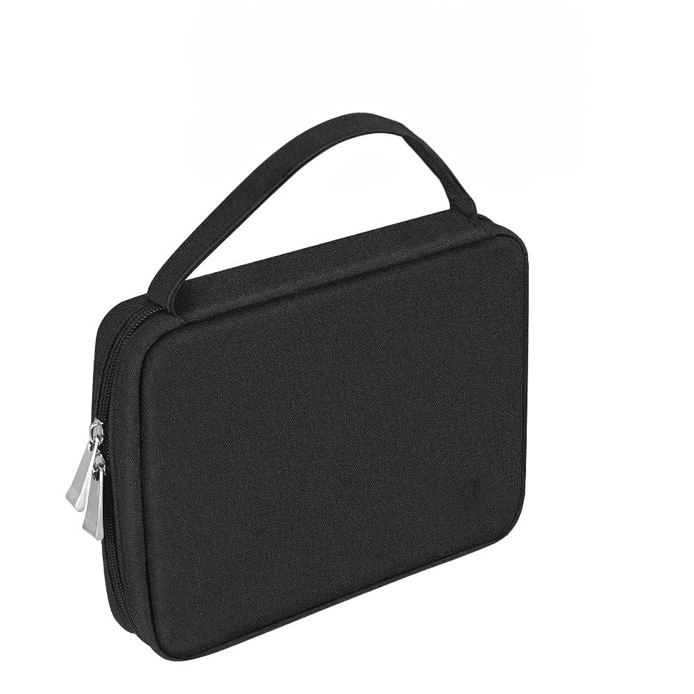 20 Watch Bands Organizer Case, Waterproof Carrying Storage Strap Travel Case, Compatible with Apple Watch, for Fitbit Series, Watch Band Pin, Cable, Earphones (Black)