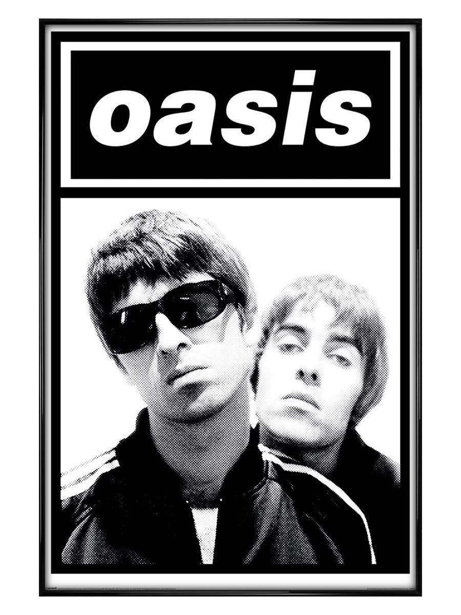 Grindstore Black Oasis Gallagher's Maxi Poster - Gloss Framed - Framed Poster Print, Wall Decor/Art, Home Gift Idea, For Living Room, Bedroom, Home Or Office Display