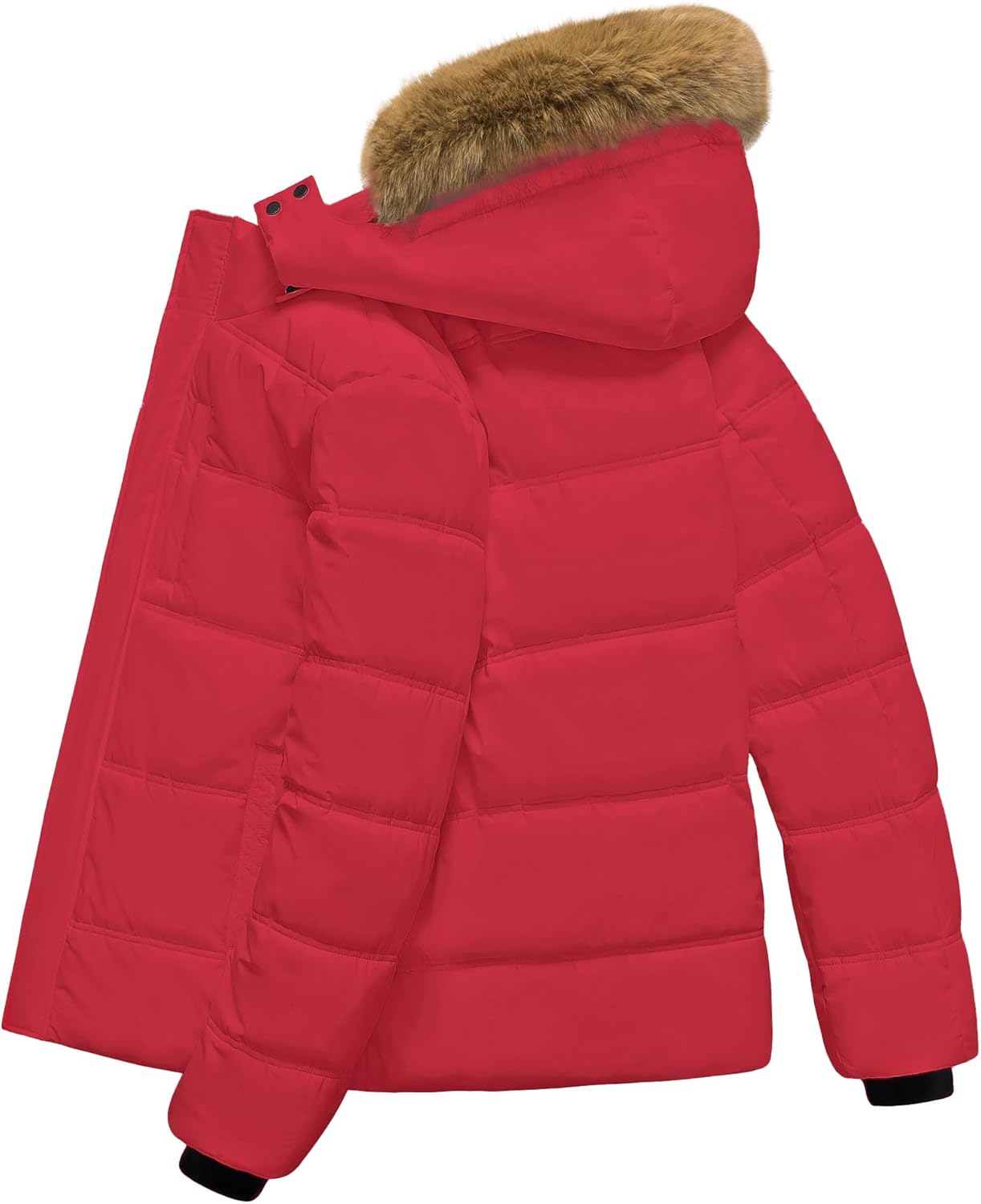 Men's Puffer Jacket Winter Coat Puffy Parka with Fur Hood Waterproof & Windproof Shell Fleece lining 4 Pockets - Image 2