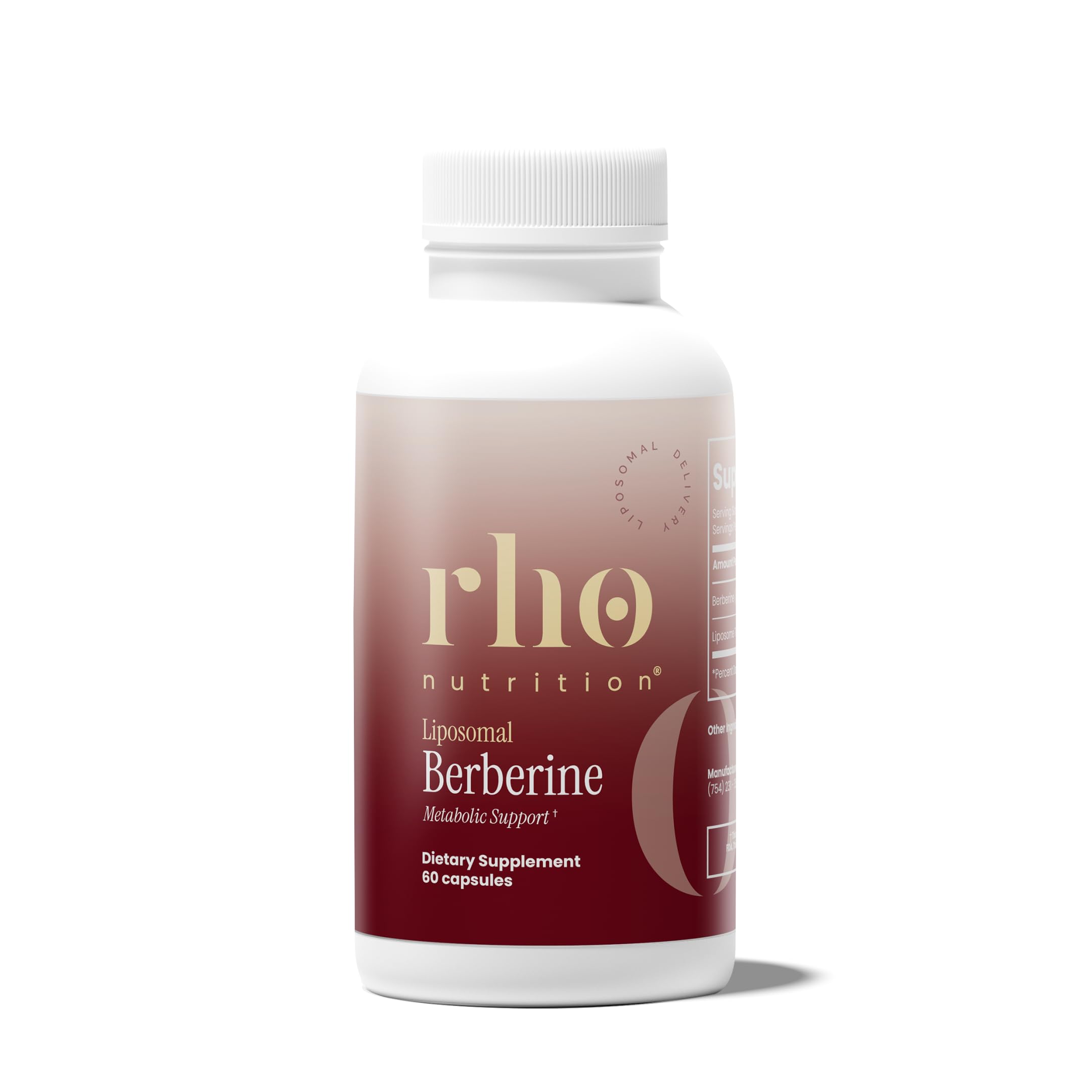 - Rho Nutrition Liposomal Berberine Capsules - Ultra High Absorption Supplement – Supports Immune Function, Gut Health and Metabolic and Cardiovascular Health (60 Capsules)