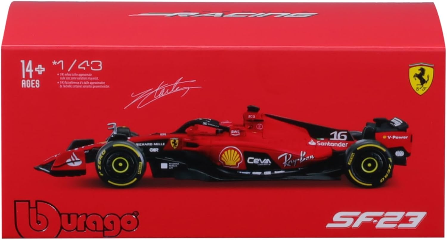 1:43 SFR Ferrari F1 Team Race Car (2023) with Helmet- Leclerc #16