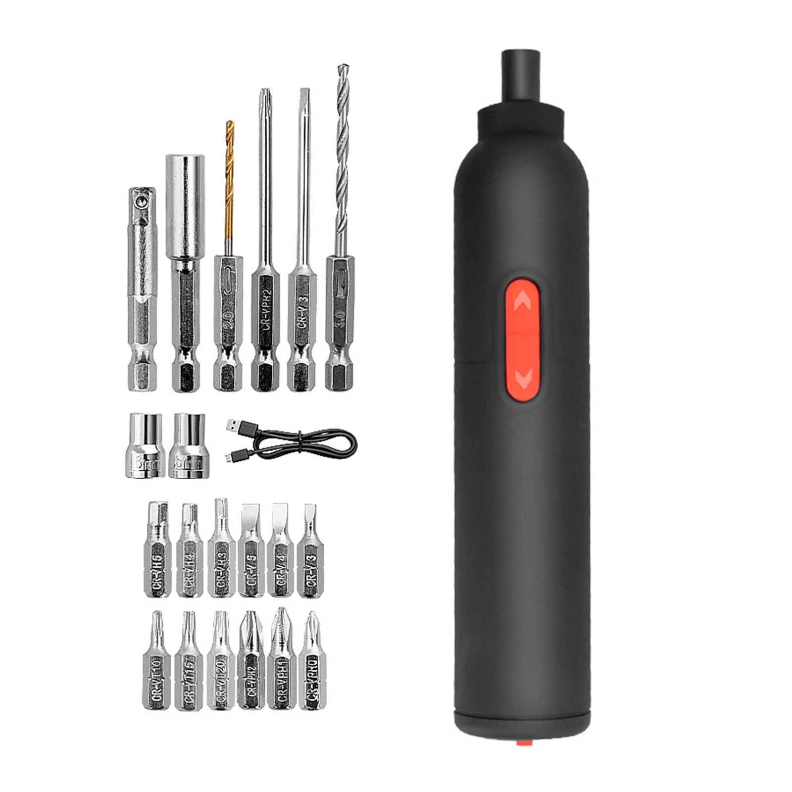 Hsioluted Mobile Screwdriver Set Compact Electric Screwdriver Set 1500Mah Battery 230Rpm Speed For Home Projects Transportable