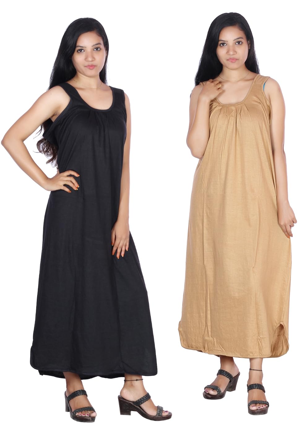 Women's Cotton Full-Length Nighty Slips – Camisoles for Gown, Maxi & Nightwear (Pack of 2).(PN)-image-26