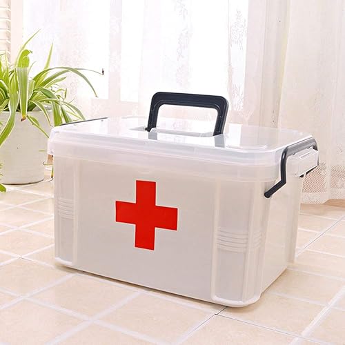Miniatura 5 de Kit de primeros auxilios Caja de emergencia portátil Contenedor Contenedor de plástico Caja de almacenamiento de medicamentos Caja de almacenamiento