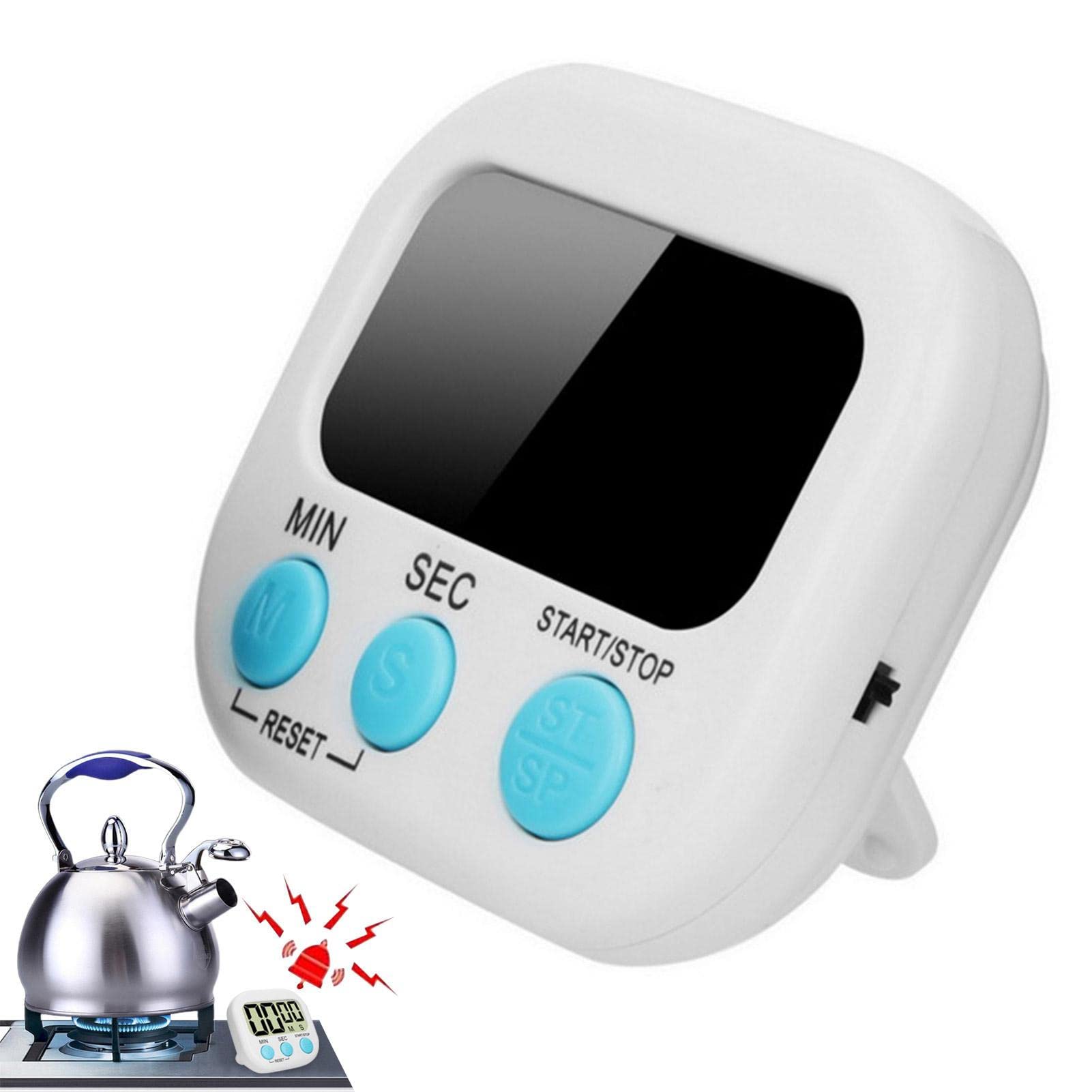 Donki White Digital Kitchen Stopwatch, Magnetic Timer With Clear Display And Loud Alarm, Abdominal Cooking Countdown Clock, Versatile Kitchen Digital Timer, Countdown Timer For Oven Baking, Study, Work, Exercise