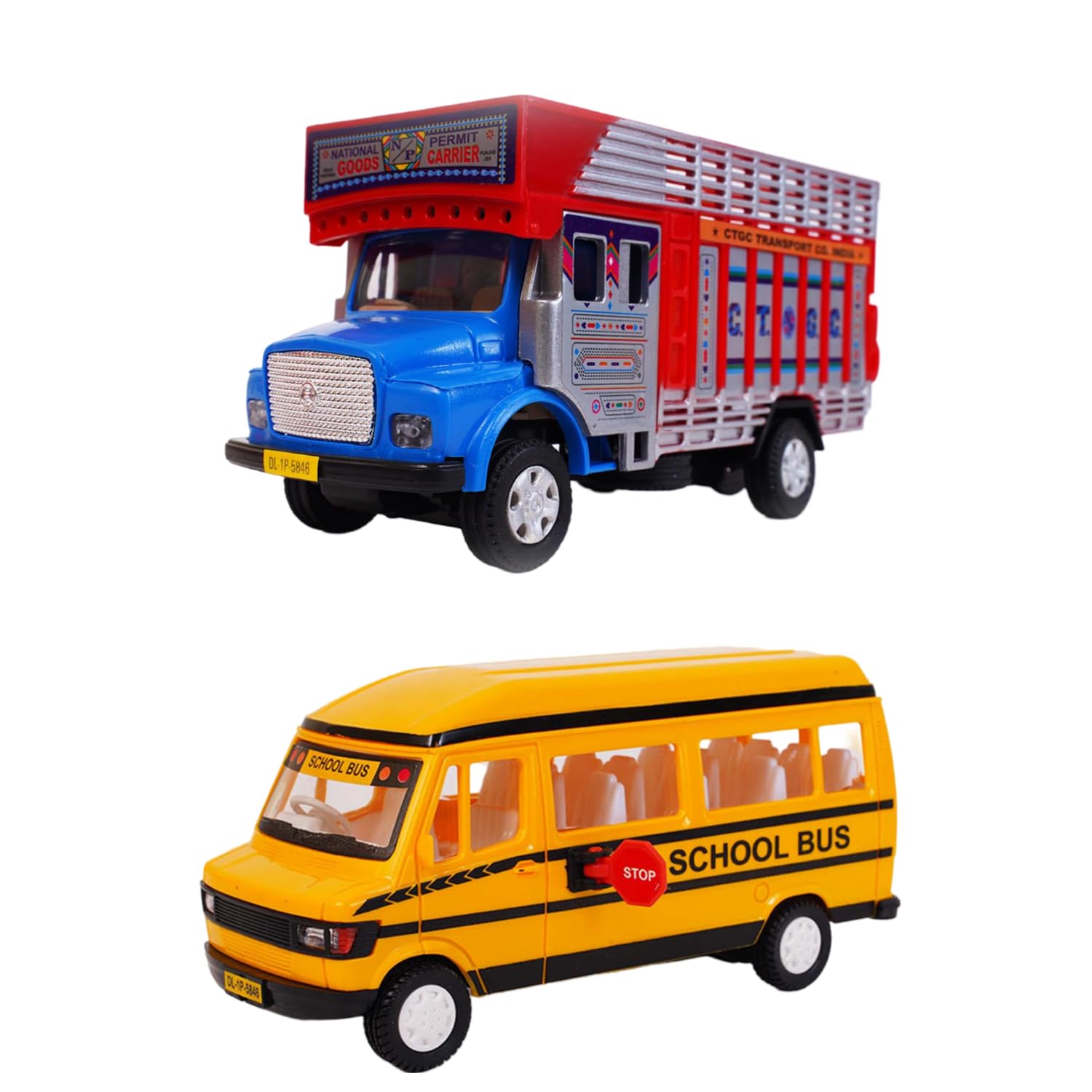 Dynamic Duo Toy Vehicles Combo Pack Of 2 Toy Vehicles: School Bus And Public Truck - Realistic Details, Push-Back Action, Birthday Gifts For Boys And Girls 2 3 4 5 6 Year - Multicolor (B0CSP9WXQN) Amazon Price History, Amazon Price Tracker