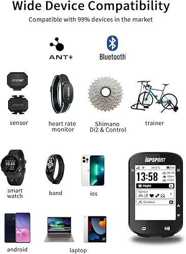 Miniatura 9 de iGPSPORT Paquete de sensores BSC200, computadora GPS para bicicleta con navegación por ruta, incluye sensores de velocidadsensores de ritmosoporte