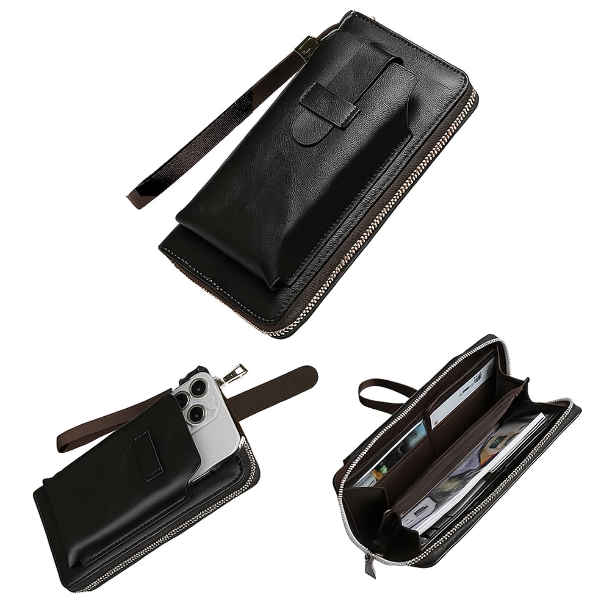 Amazon.co.jp: [STYLIVA] 長財布 機能付き スマホポーチ 大容量 2in1 