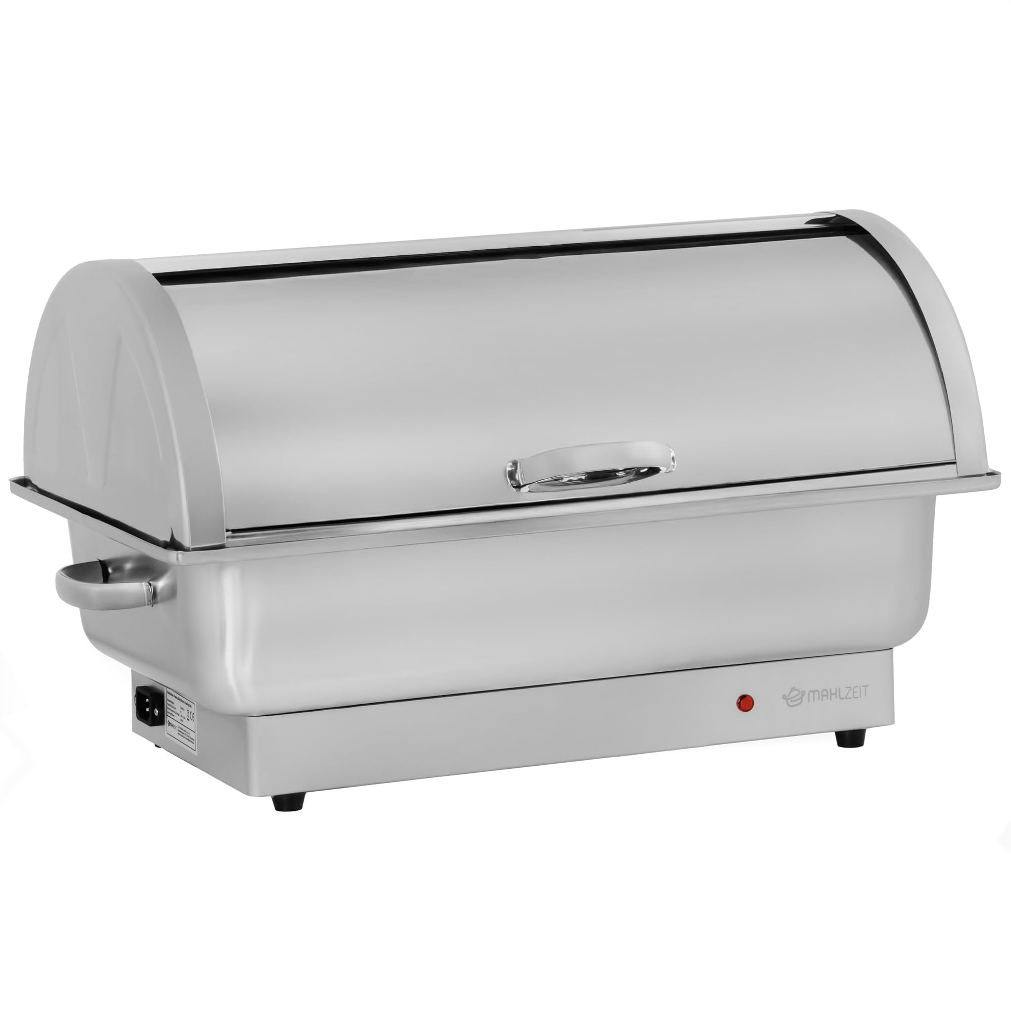 Mahlzeit Chafing Dish Chauffe-plat électrique en acier inoxydable avec GN 1/1 | 9 litres | Jusqu'à 80 °C | Chauffe-plats avec couvercle enroulable | Récipient de maintien au chaud pour buffet et