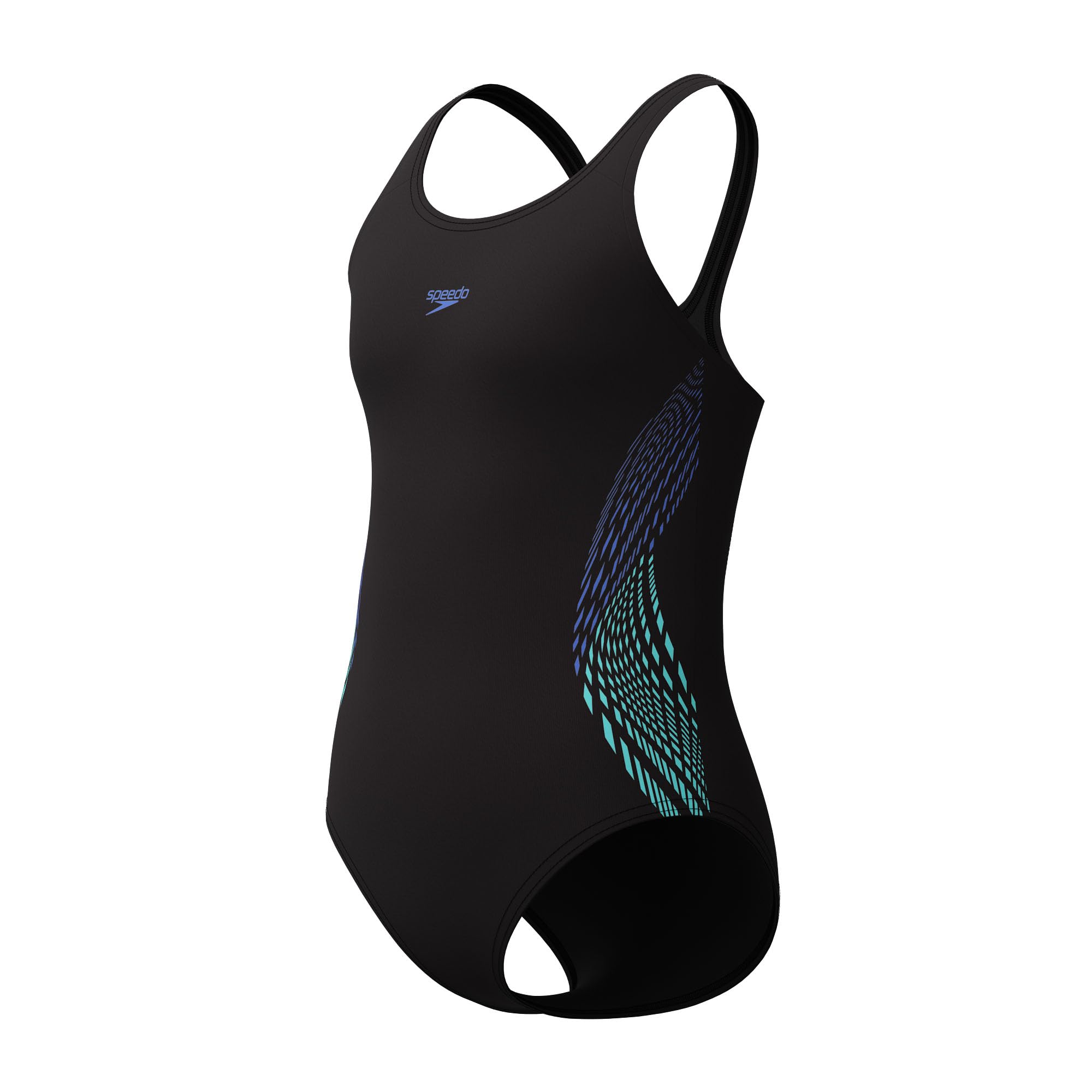 Speedo Girls Placement Muscleback Swimsuit Swimming Costume Cobalt Pop Size 7-8 Years