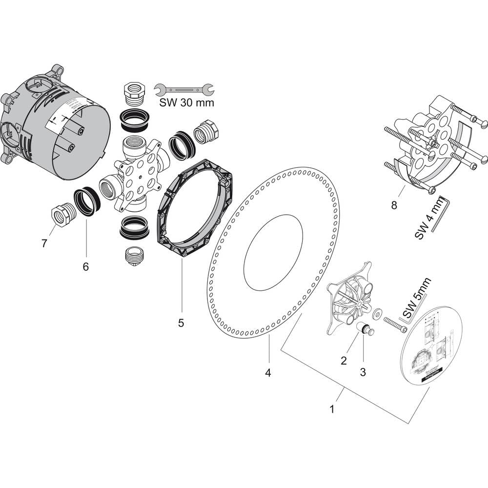 hansgrohe iBox universal - Corps d'encastrement compatible avec tous les sets de finition pour douche/baignoire et thermostatique de hansgrohe (installation encastrée) jusqu'en 2023, 01800180