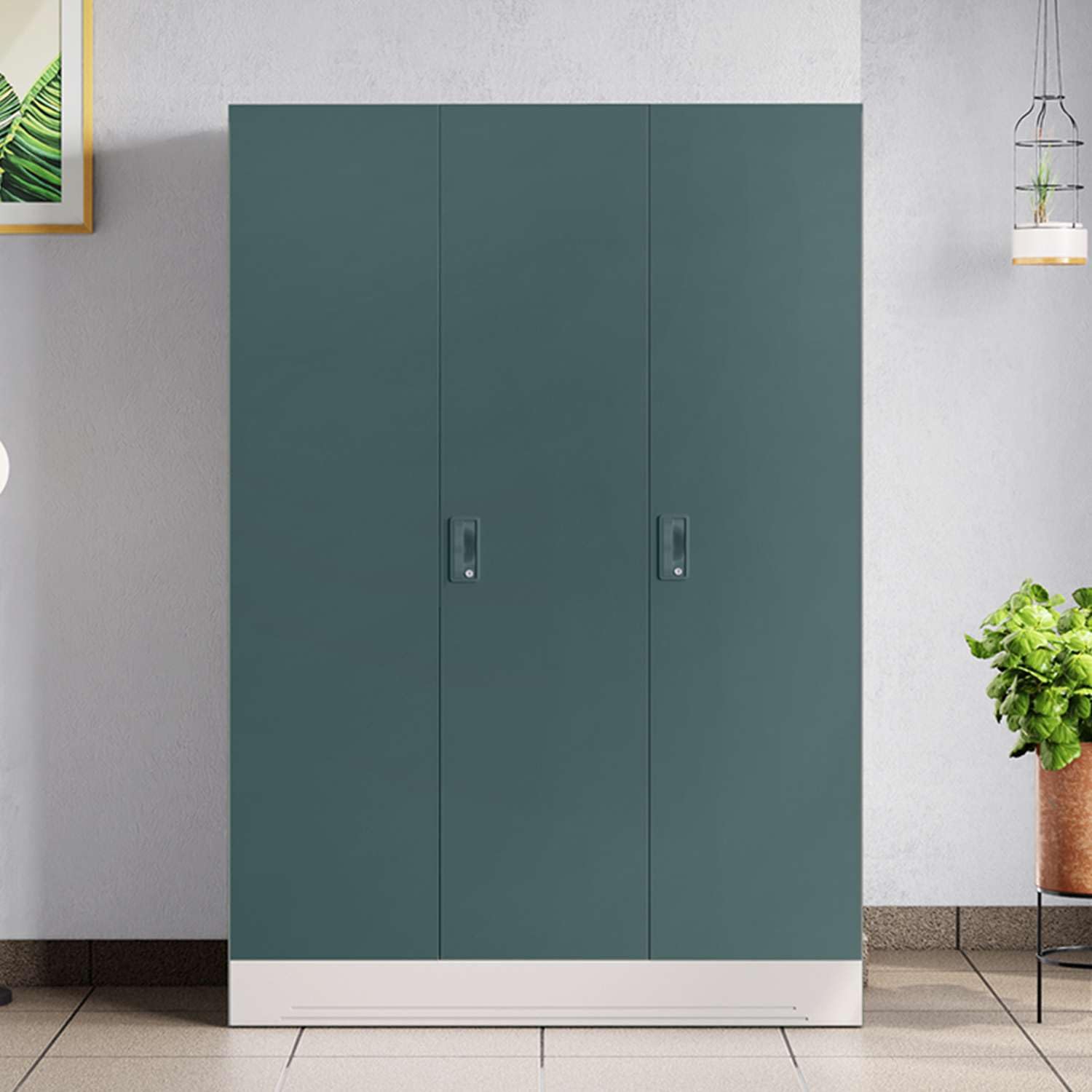 GODREJ INTERIO Slimline 3-Door Steel Almirah (Tex Sea Pine) (1-Year Warranty, 1 Locker, 8 Shelves, 2 Drawers)-picture-20