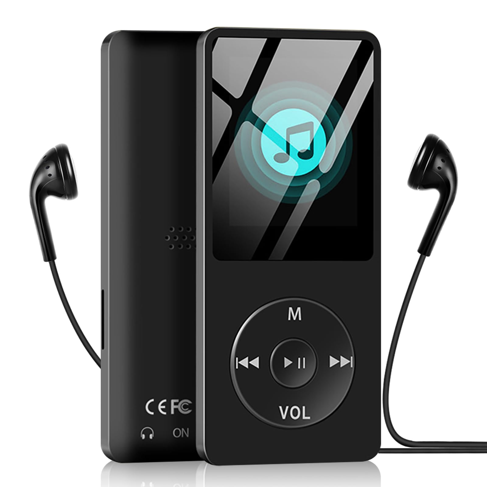 MP3 Player with Bluetooth 5.0, 1.8 inch Screen Portable Music Player with HD Speaker, HiFi Music Supports FM Radio, Voice Recorder, Supports Expanded