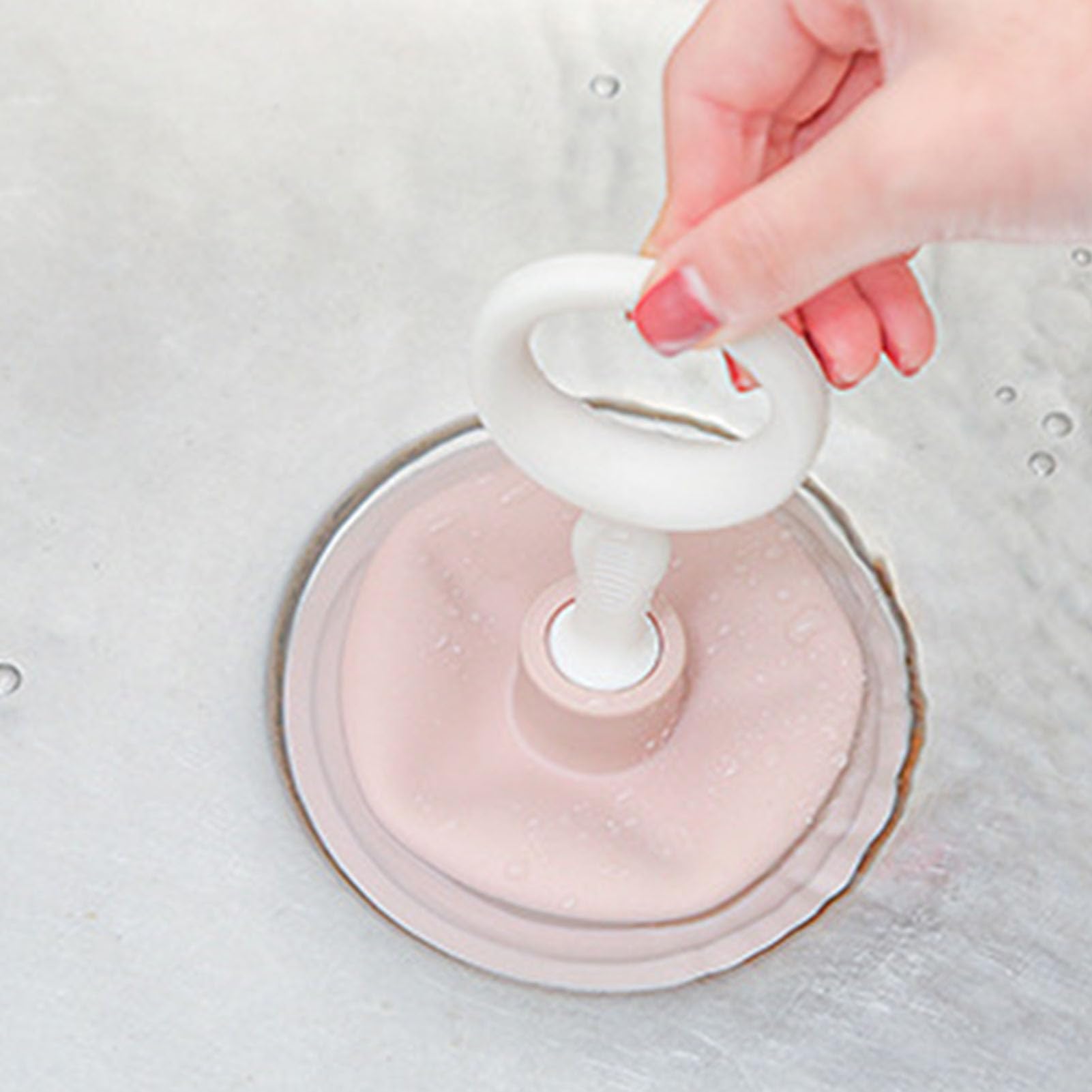 FLEXMAN Sink Plunger, Professional Kitchen Sink Plunger, Mini Hand Drain Plunger, Sink Plunger Bathroom for Kitchen Sink, Shower, Bathroom Drains, Bath (Pink)