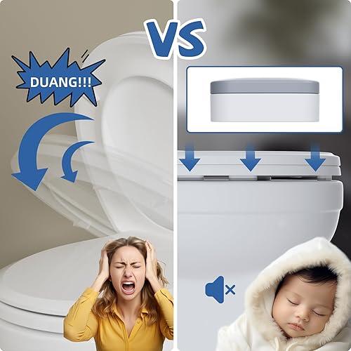 Miniatura 5 de 10 parachoques de asiento de inodoro, tapa de inodoro universal para asiento de inodoro, parachoques de goma cada uno con 2 almohadillas de TPE de