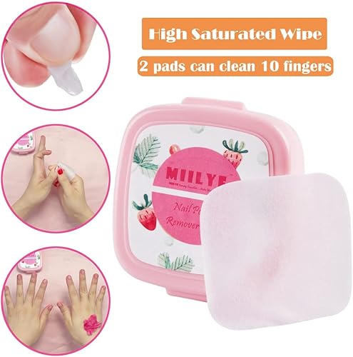 Miniatura 3 de 80 almohadillas removedoras de esmalte de uñas en caja, fáciles de transportar, extracción instantánea, toallitas de esmalte de uñas sin pelusa para