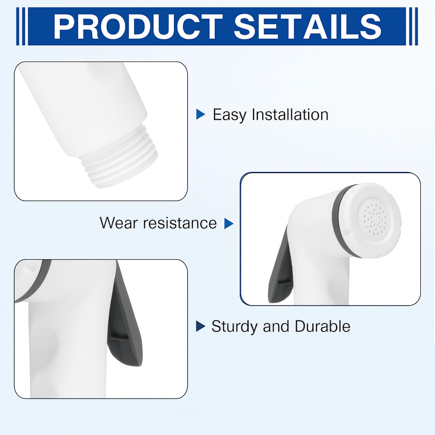 HOMEMATES White ABS Handheld Bidet Spray for Toilet, High-Pressure Jet with Leakproof Nozzle, Wall Hook & Screws for Bathroom Hygiene and Cleaning 1