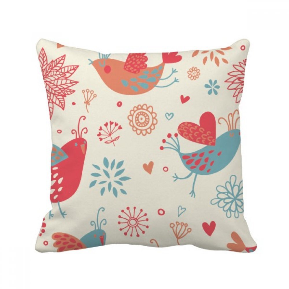 Coussin oiseau fleur pour canapé salon déco bohème 40x40