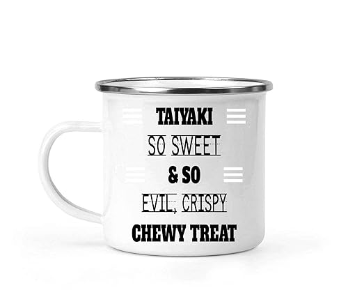 Taiyaki Food Monster Gift Ideal Birthday Present for a Granddaughter - Cool Design on 12 Oz White Stainless Steel Camping Mug