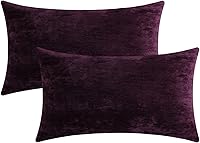 Vista 48 de Jeneoo - Fundas de almohada decorativas rojas brillantes de chenilla suave, fundas de cojín cómodas y sólidas para sofá de sala de estar