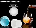 DAPOWER Ice Ball Maker Mold - Set of 4, Round Ice Cube Mold, 2.4 Inch Sphere Ice Cubes for Whiskey, Cocktails, Bourbon (4, Blue)