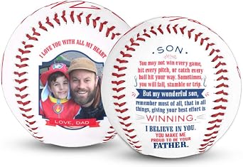 Custom Photo Quote Baseball Gift Personalized Picture for Graduation, Birthday, Senior Gift to Son or Grandson