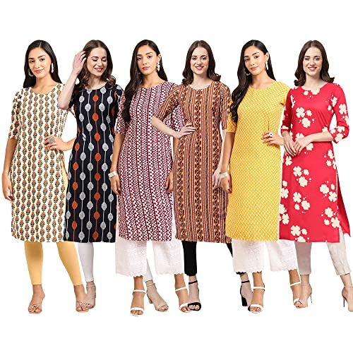 Image of Pinkmint Women's Crepe Digital Print Straight Kurta