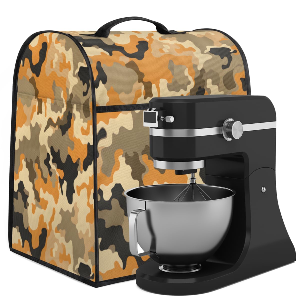 Coffee Maker Cover Camouflage Abstract Kitchen Appliance Covers Small Appliance Covers Blender Cover Juicer Cover Dust Covers for Kitchen Appliances with Top Handle and Pockets,Washable,C474
