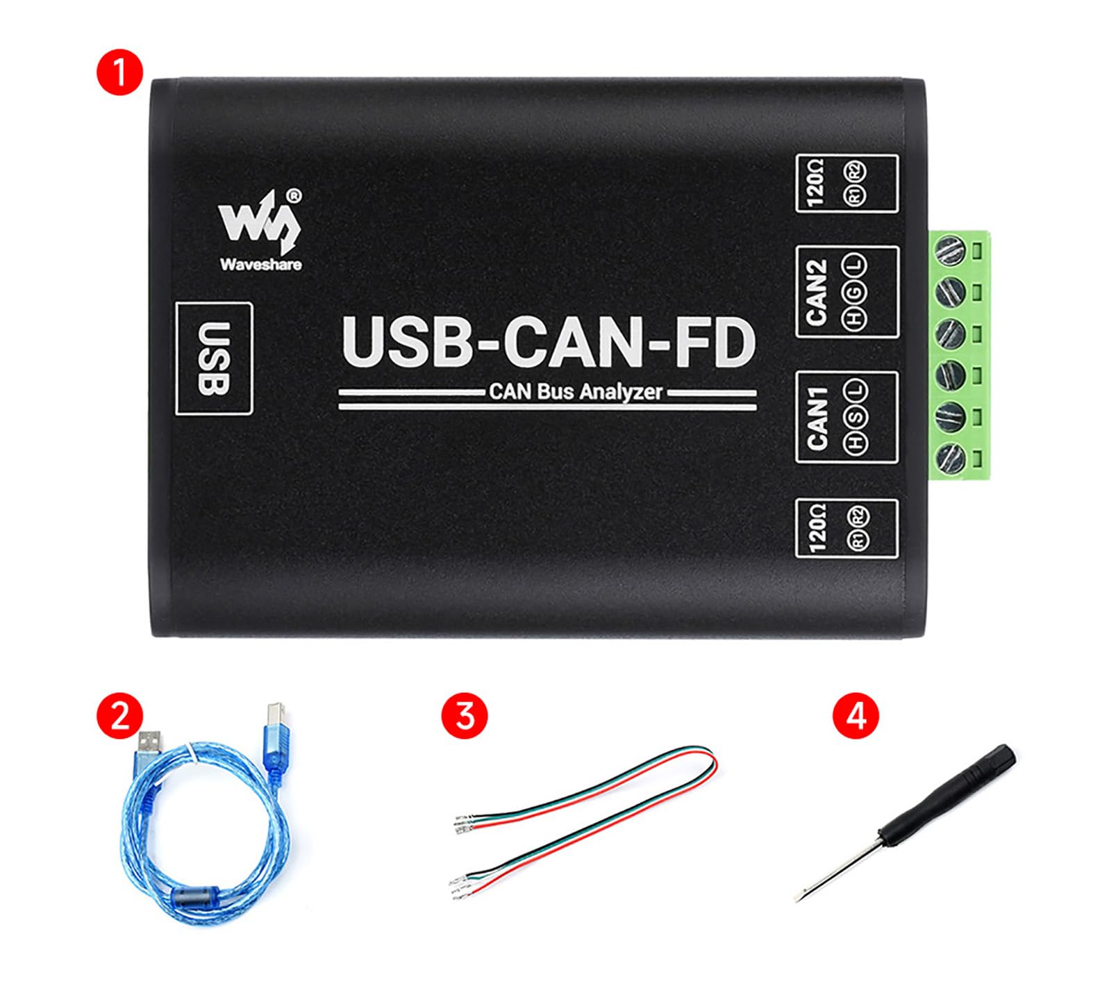 Adaptador de interfaz de comunicación de bus industrial CAN FD, USB a CAN FD, adaptador CAN Bus Communication