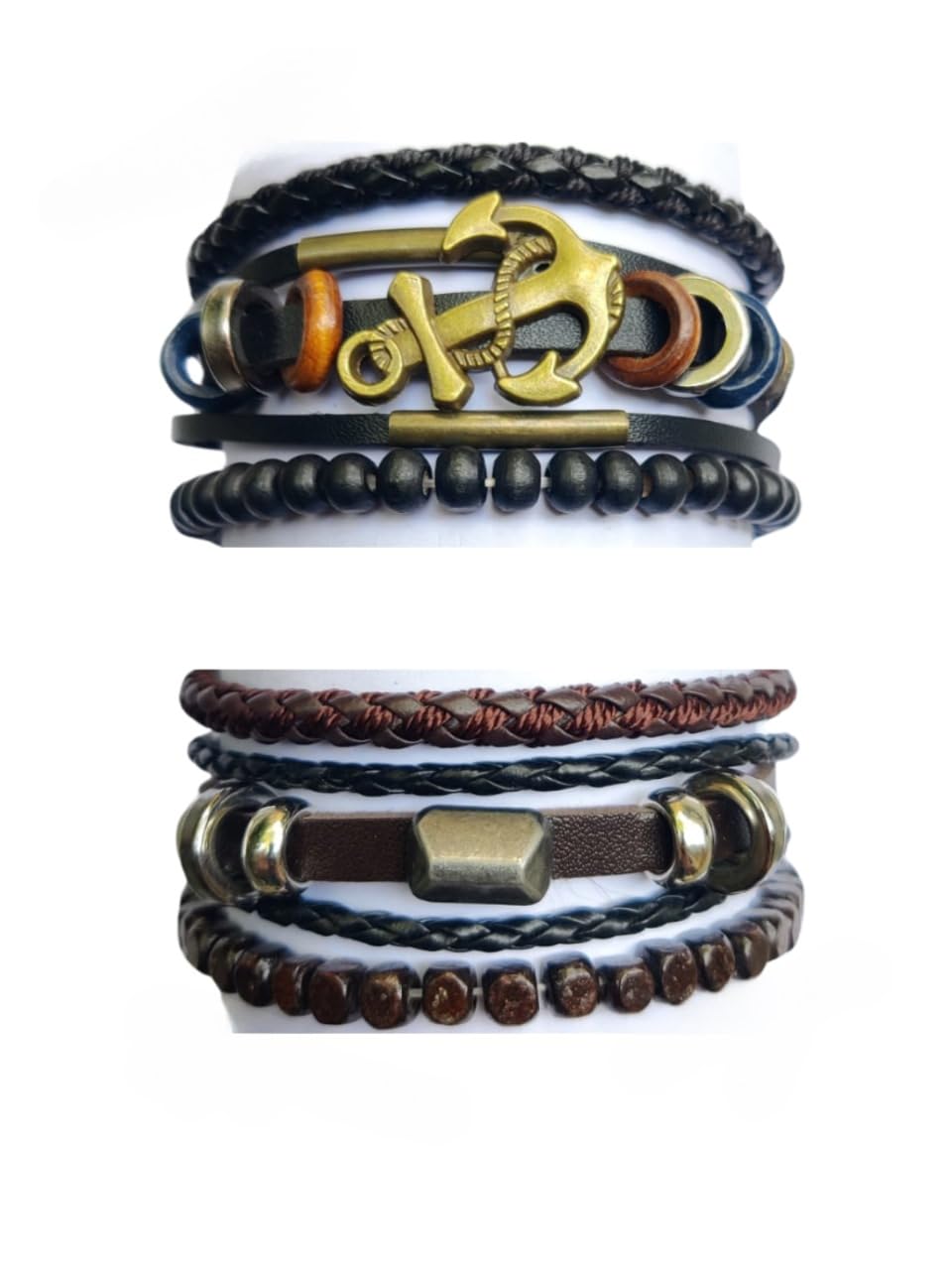 See full amazon price history chart for LA BELLEZA 5 Piece Set Adjustable Braided Wrap Leather Wristbands Wraparound Handcrafted Bracelets With Wooden Beads For Boys Pack Of 2 (Ship Anchor Bracelet) LA BELLEZA 5 Piece Set Adjustable Braided Wrap Leather Wristbands Wraparound Handcrafted Bracelets With Wooden Beads For Boys Pack Of 2 (Ship Anchor Bracelet) (B0D4K1RG15) Amazon Price History, Amazon Price Tracker