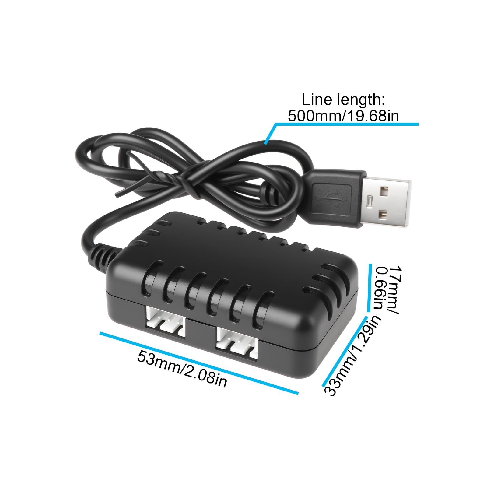 eMagTech RC Remote Control Car 7.4V USB Socket Charger 2000mAh Dual JST-XH Compatible with RC Vehicles Trucks Tanks Drones - Image 4