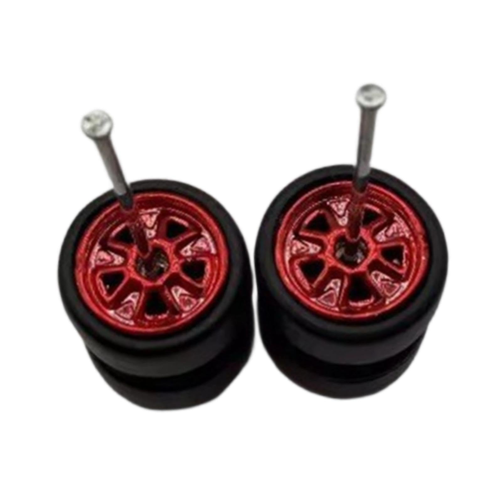 VELURA 2X 1/64 RC Car Wheels and Tires Sturdy Direct Replaces Spare Parts Accessory Red| Cars, Trucks & Vans |Toys & Hobbies