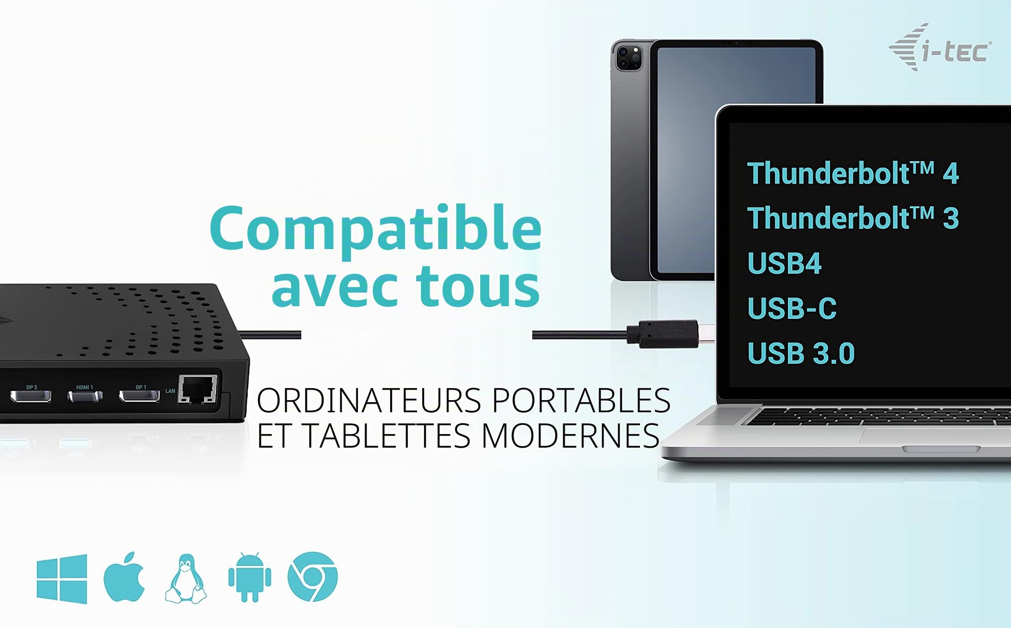 I-Tec Usb 3.0 / UsB-C / Thunderbolt, 3x 4k Docking Station Gen 2 + Power Delivery 100w (I-Tec Usb 3.0 3x 4k Dock Gen 2 - Usb 3.0/ C/ Tb 3/4 Pd100w)