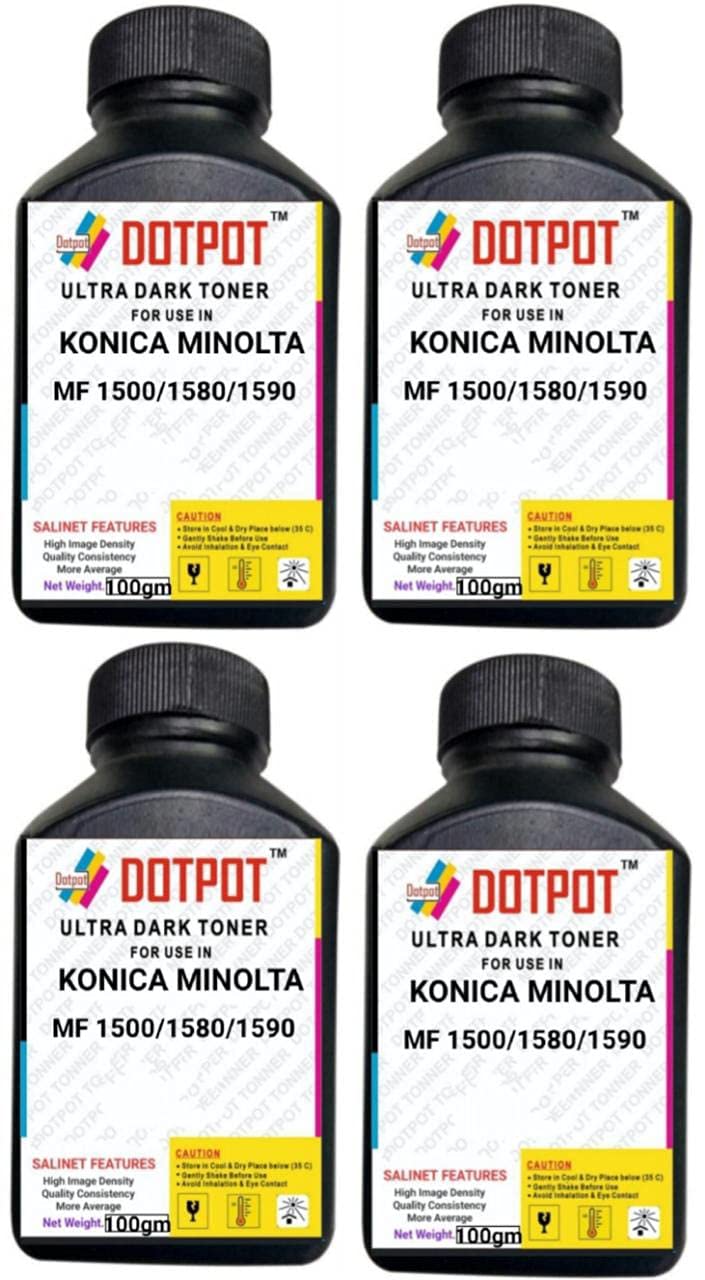 Dotpot Refill Toner Powder Bottle for use in KONICA MINOLTA MF 1500/1580 / 1590 Printer Pack 4 (B0957BQGWP) Amazon Price History, Amazon Price Tracker