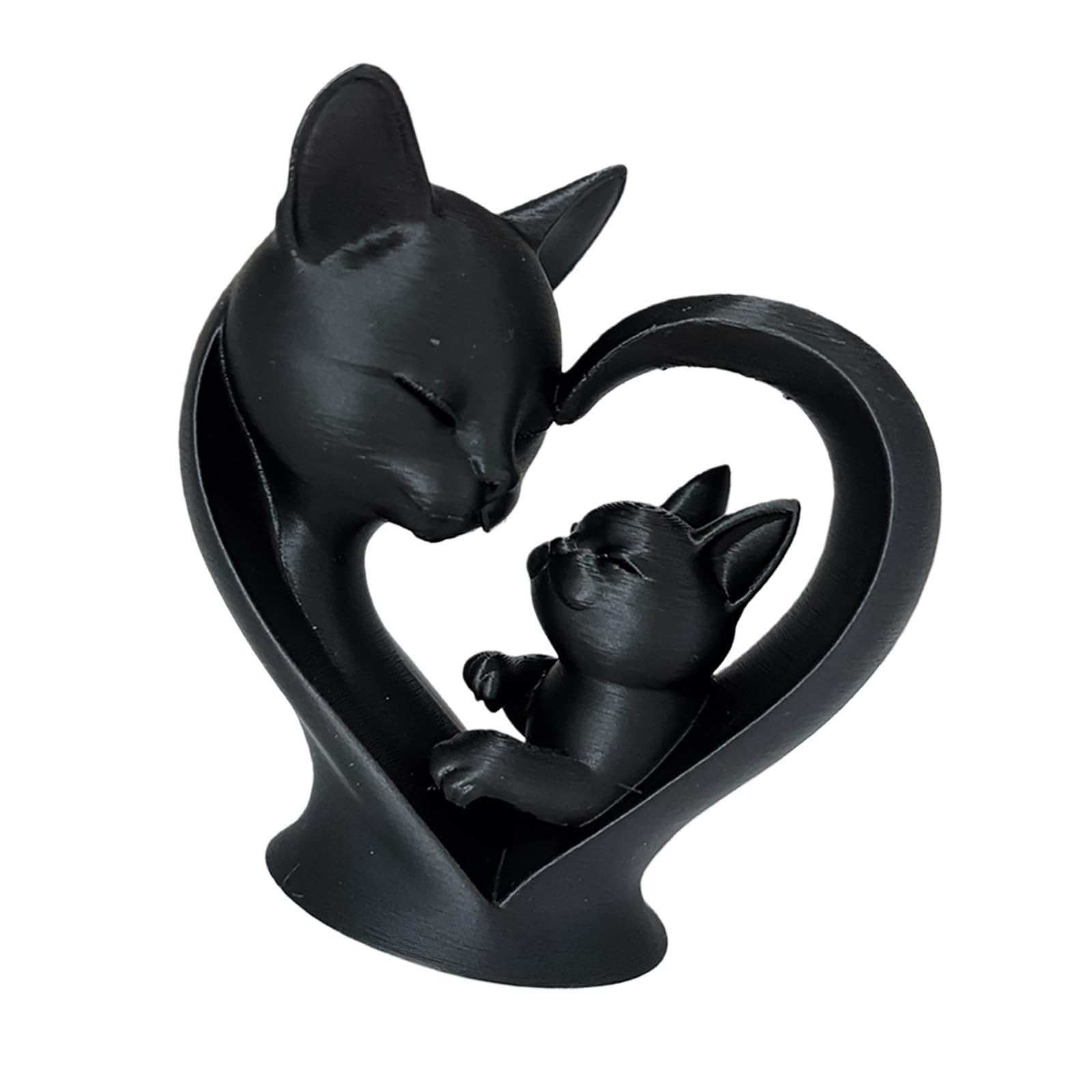 Shunzhong Statues Mother and Cats Figurine Bookshelf Tabletop Decor Mother and Child Cats Statues