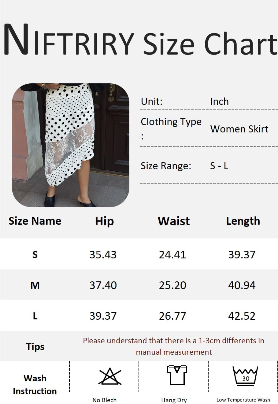 NIFTRIRY Polka Dot Midi Skirt High Waisted Ruffle A-Line Skirt Cute Outfit for Women