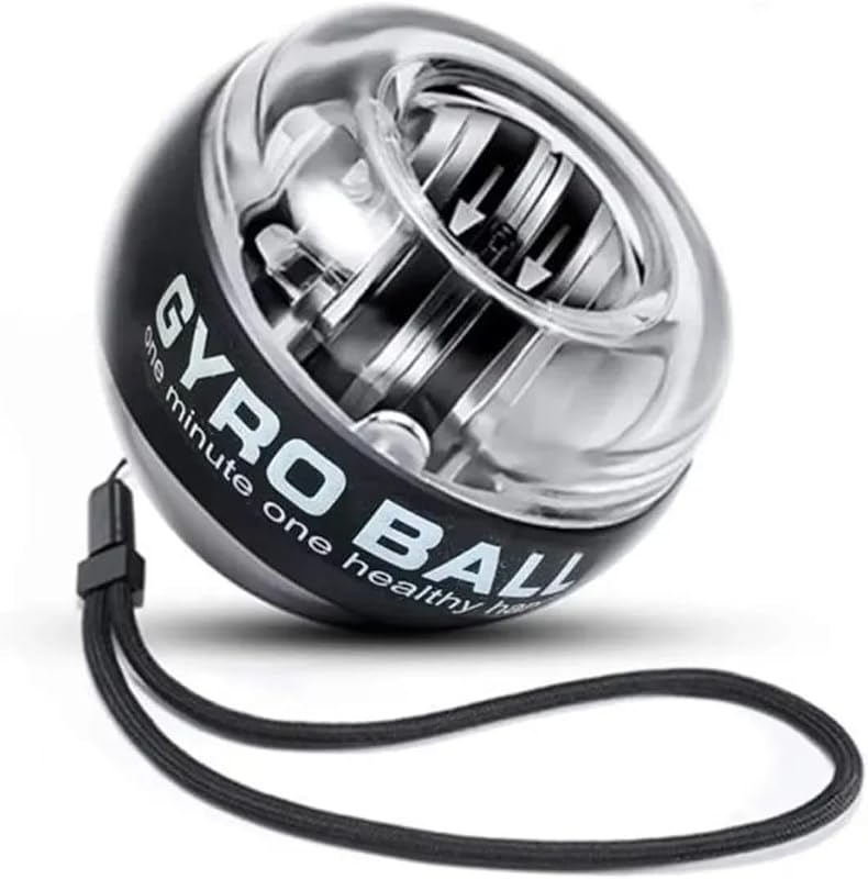 Gyro Ball Wrist Trainer – Auto Start Power Ball for Forearm, Grip & Hand Strength – Gyroscopic Exerciser for Athletes, Musicians & Rehab
